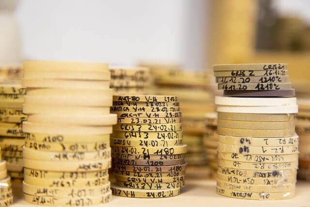 Muestras pastillas arcilla